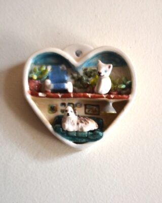 Cuadro Corazón + miniatura c/imanes 8 cm