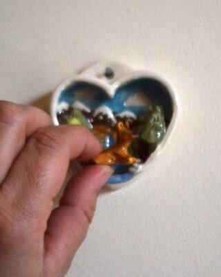 Cuadro Corazón + miniatura c/imanes 6 cm